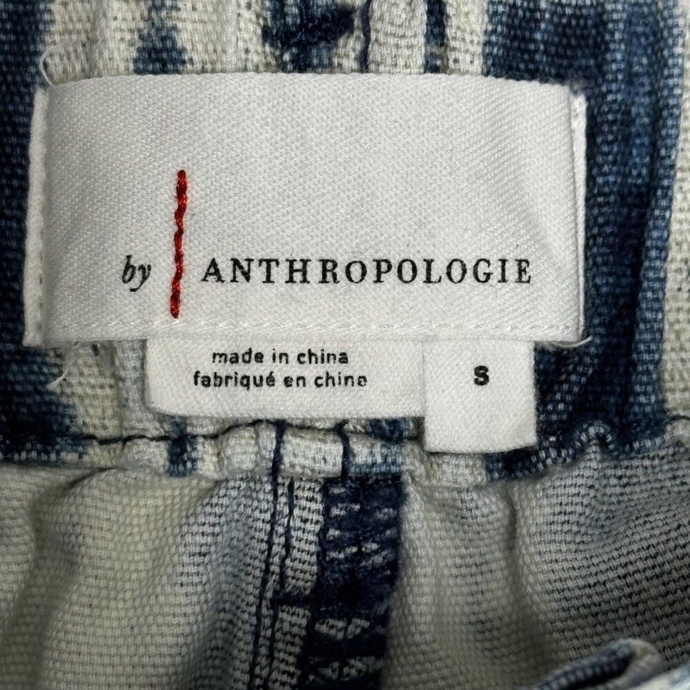 Anthropologie Womens Pants Small Victoire Blue White Tie-Dye Cargo - Picture 4 of 9